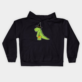 Trick or Treating Halloween T-Rex Dinosaur Kids Hoodie